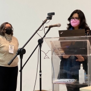 A coordenadora do SEMRS, Carine Duarte, falou sobre os objetivos do Fórum