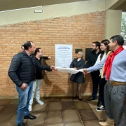 Ato de lançamento do marco fundamental de revitalização do Teatro Antonio Sepp