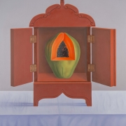 6  Oratório, 2018 2019  Óleo sobre tela, 90 x  70 cm red