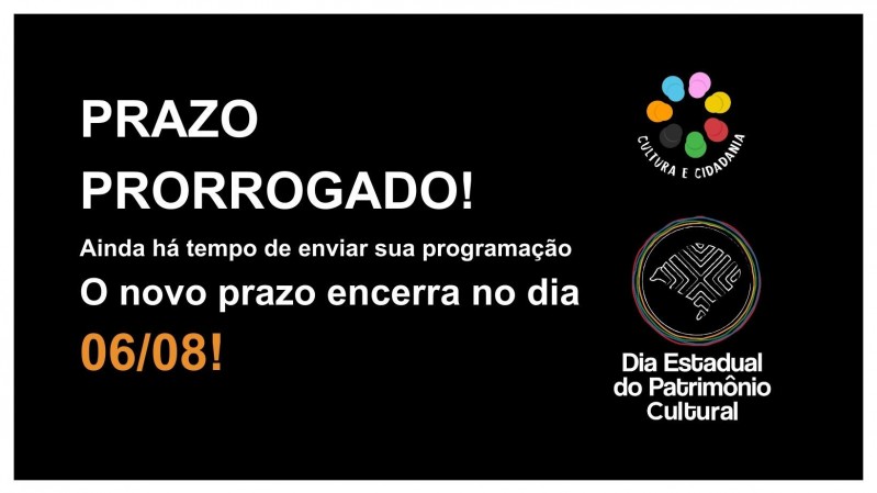 Novo prazo programação Dia do Patrimônio