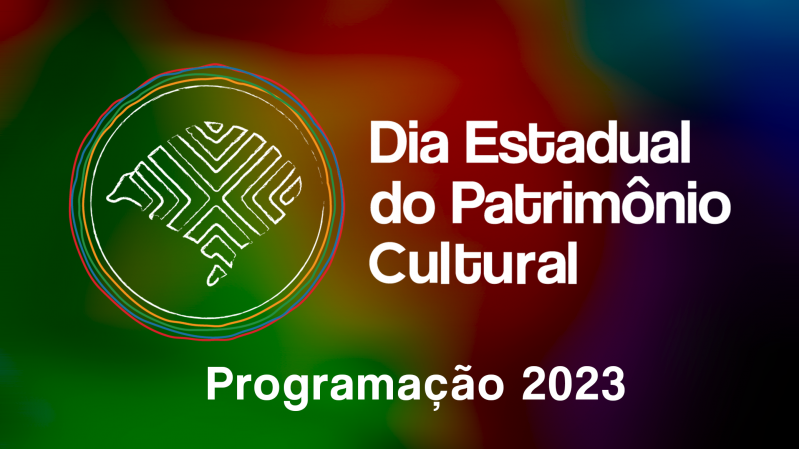 Card com ilustração de logotipo do Dia Estadual do Patrimônio