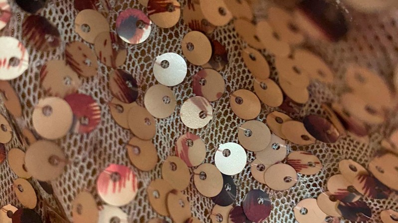 Fragmento de vestido doado pelo transformista Lauro Ramalho para o Museu