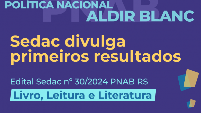 Card de divulgação dos resultados do edital de Livro, Leitura e Literatura da PNAB