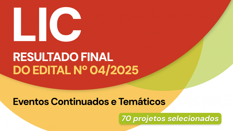 Card de divulgação dos resultados do edital da LIC