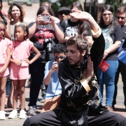 Apresentação de artes marciais em frente ao Memorial foi um dos destaques no evento