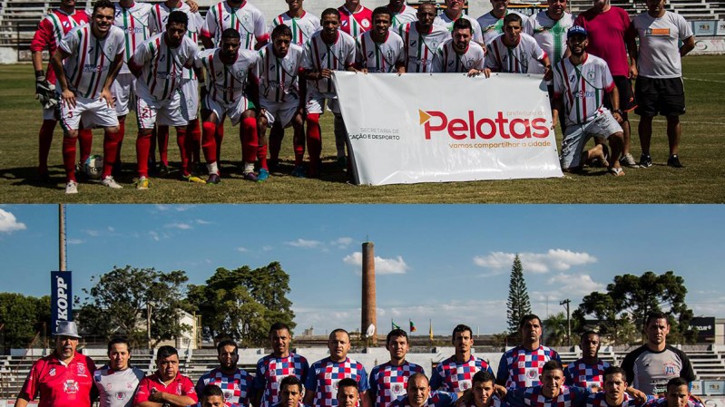 Liberal de Pelotas (acima) e Sindivur/Ferro Carril de Uruguaiana (abaixo) são os finalistas do Gauchão de Várzea 2017.