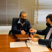  Presidente da Fundação Teatro São Pedro, Antonio Hohlfeldt, e o procurador-geral do Estado, Eduardo Cunha da Costa
